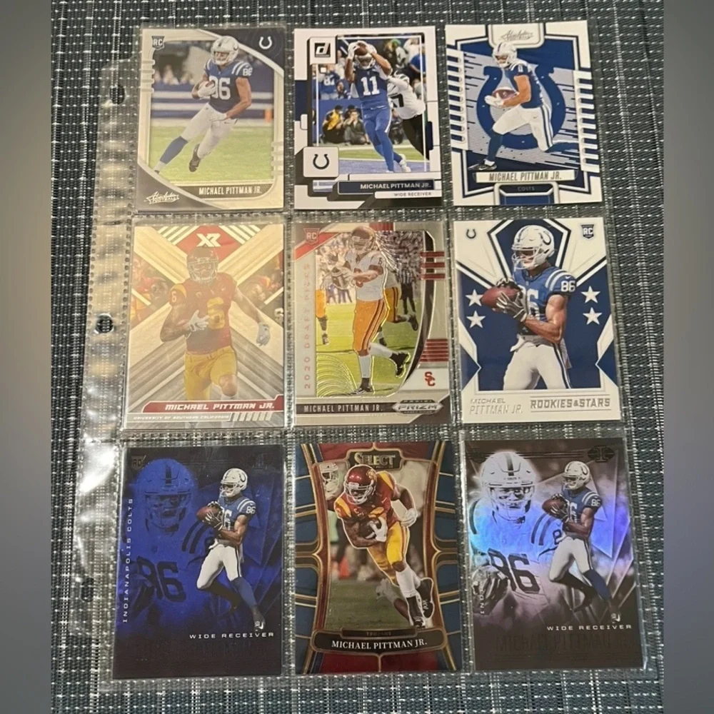 🏈 Micheal Pittman Jr, Lot of 9 NFL Football Trading Cards, Indianapolis Colts